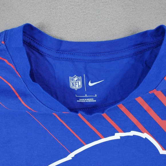 NIKE Buffalo Bills NFL DRI-FIT Jersey T-Shirt Mens Size L Striped Mexico Logo - Picture 2 of 5